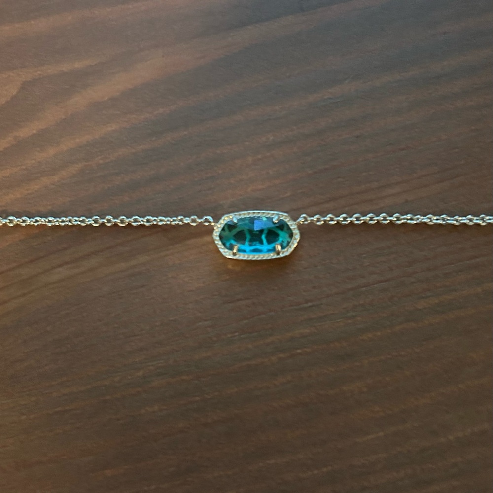 Kendra Scott Blue and Gold Bracelet with Dainty Chain